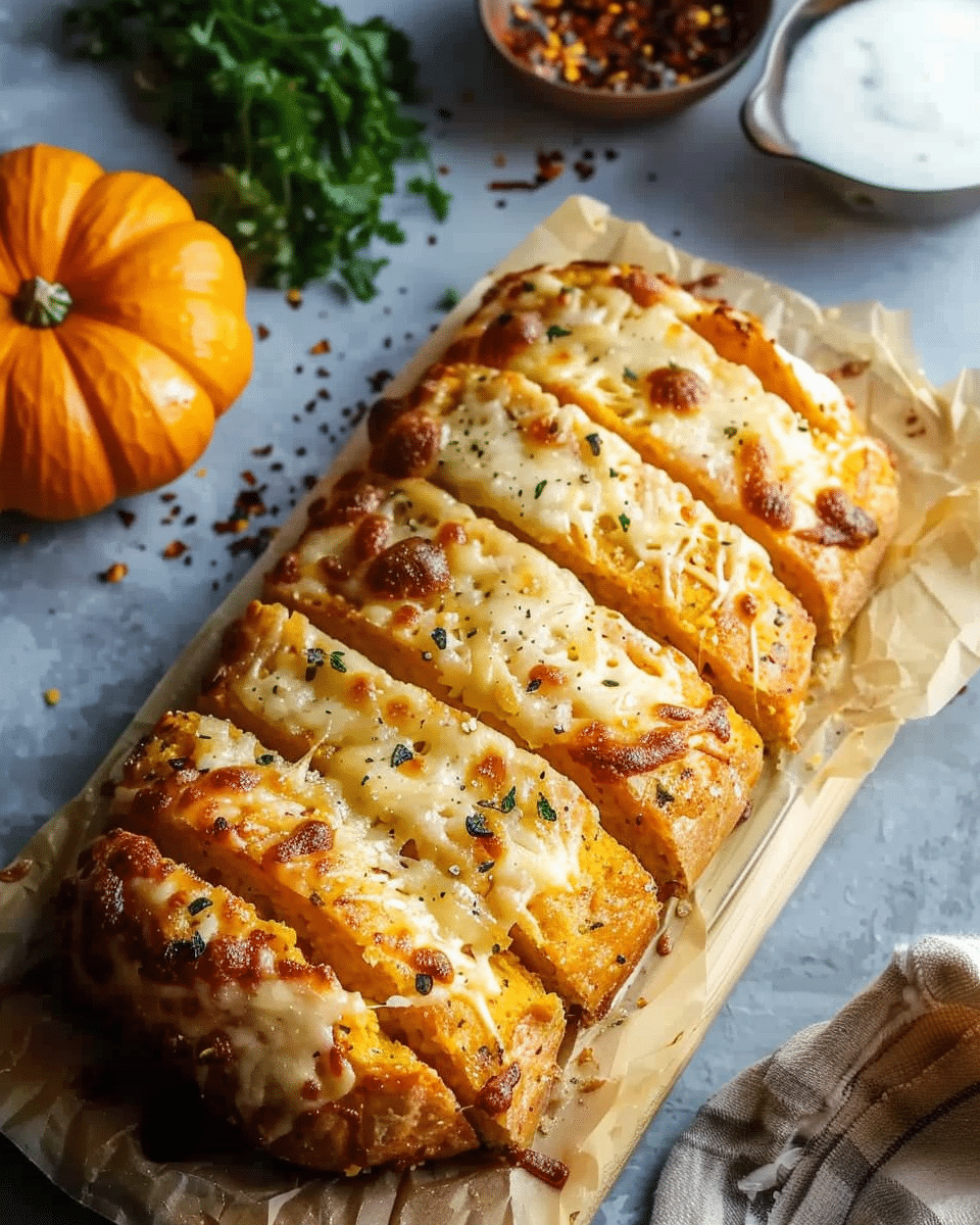 Pumpkin Garlic Cheese Bread