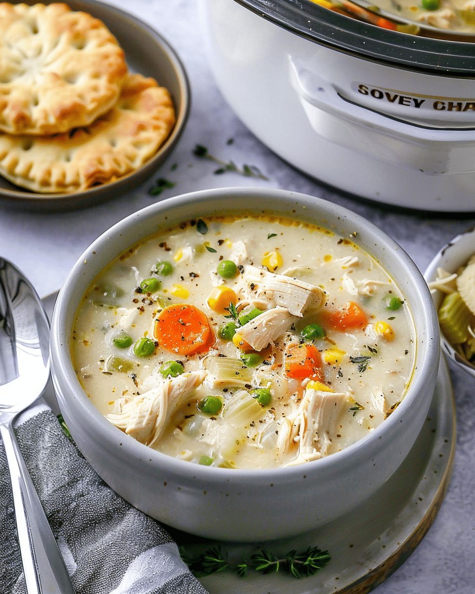Slow Cooker Chicken Pot Pie Soup