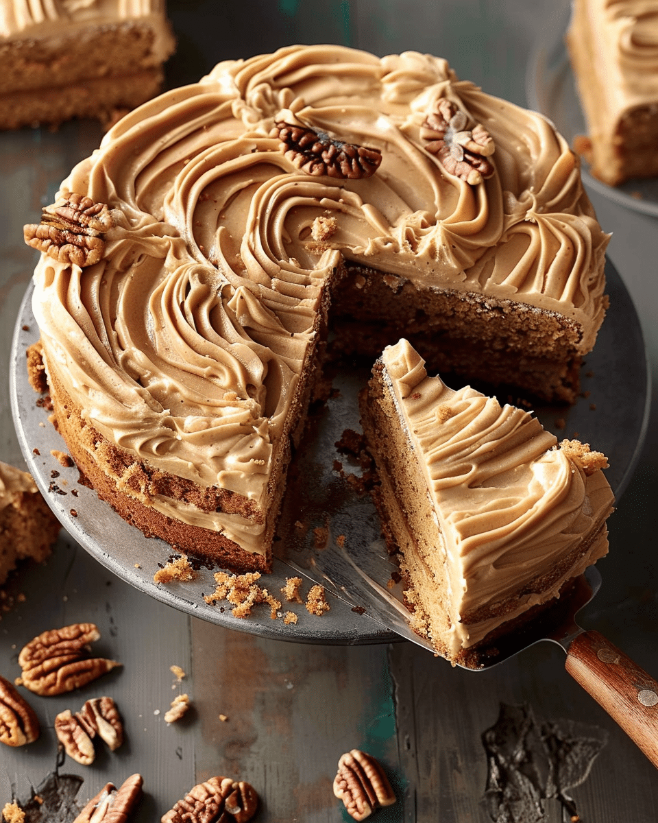 Pecan Cake with Cookie Butter Frosting