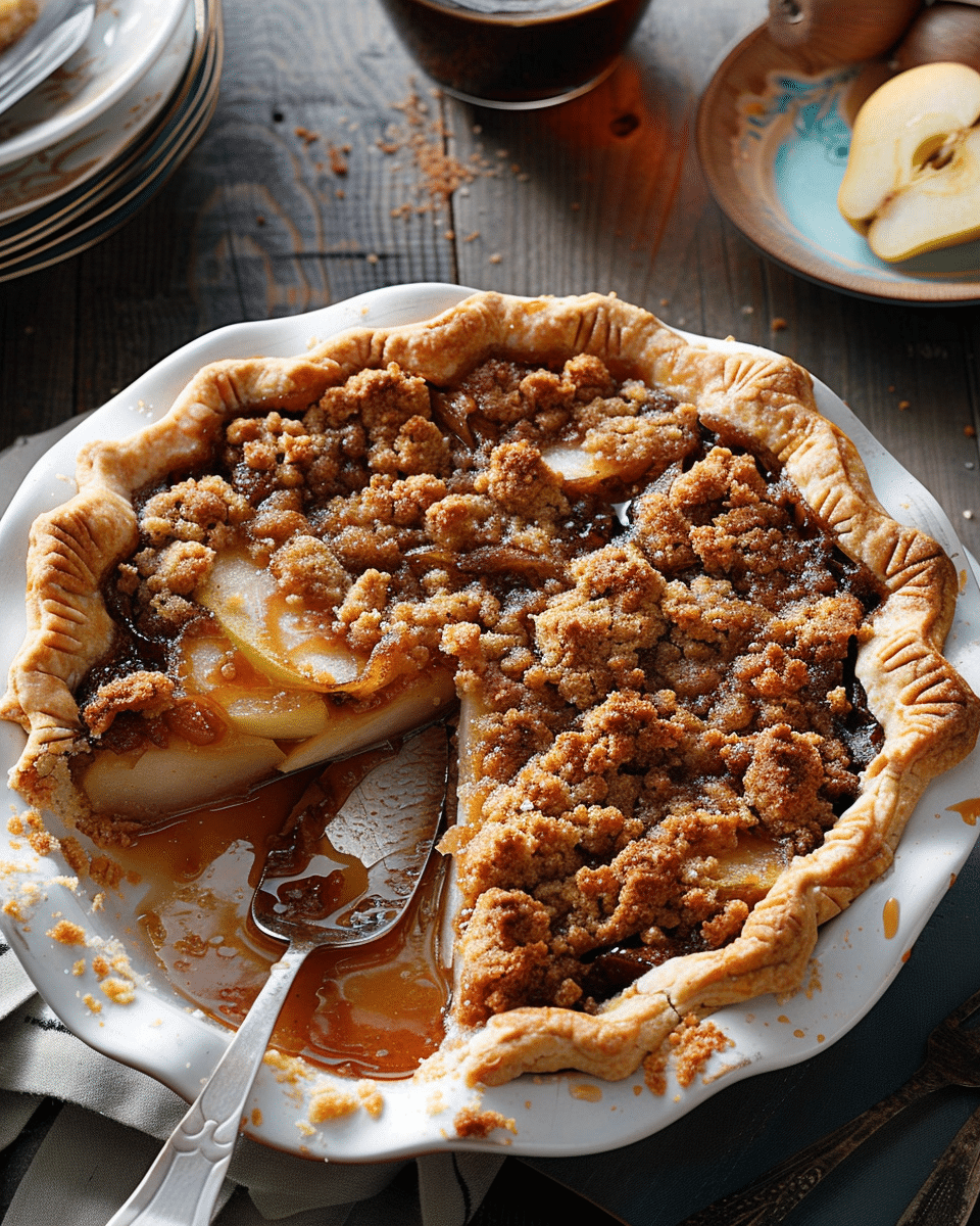 Gingersnap Crumb Pear Pie