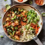 Spicy Stir-Fried Chicken and Shredded Brussels Sprouts Bowls