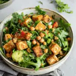 Vegan Salad with Tofu, Tempeh & Chickpeas
