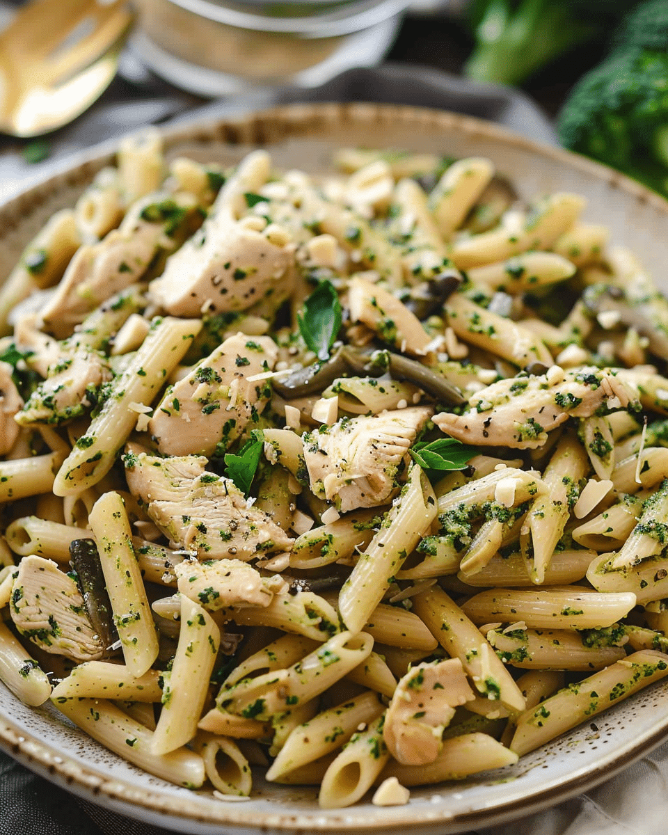 Veggie Pesto Pasta with Chicken