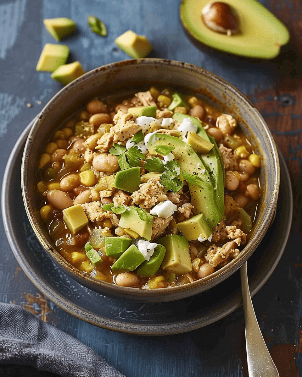 White Turkey Chili with Avocado
