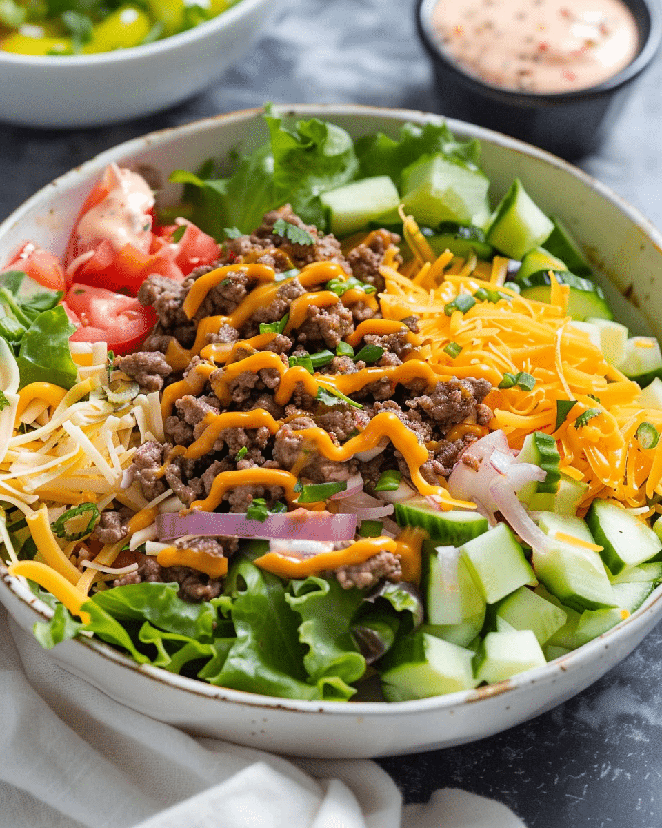 Healthy Cheeseburger Bowls