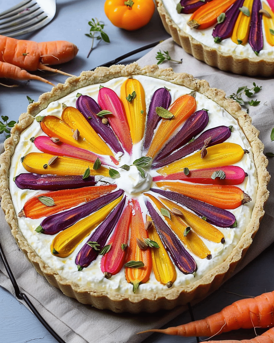 Ricotta Tart with Rainbow Carrots