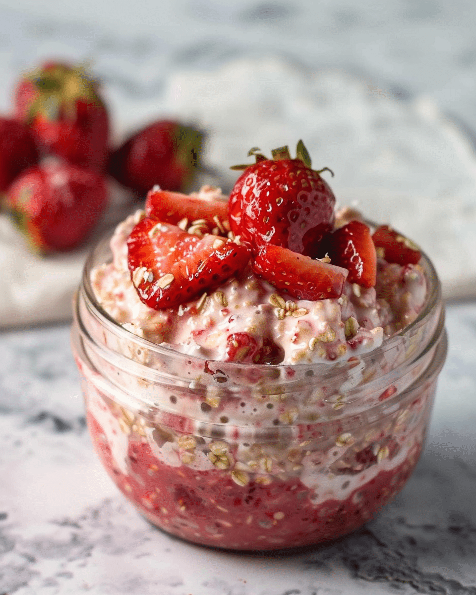Strawberries and Cream Overnight Oats