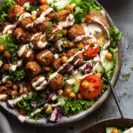 Falafel-Spiced Roasted Chickpea Salad with Tahini