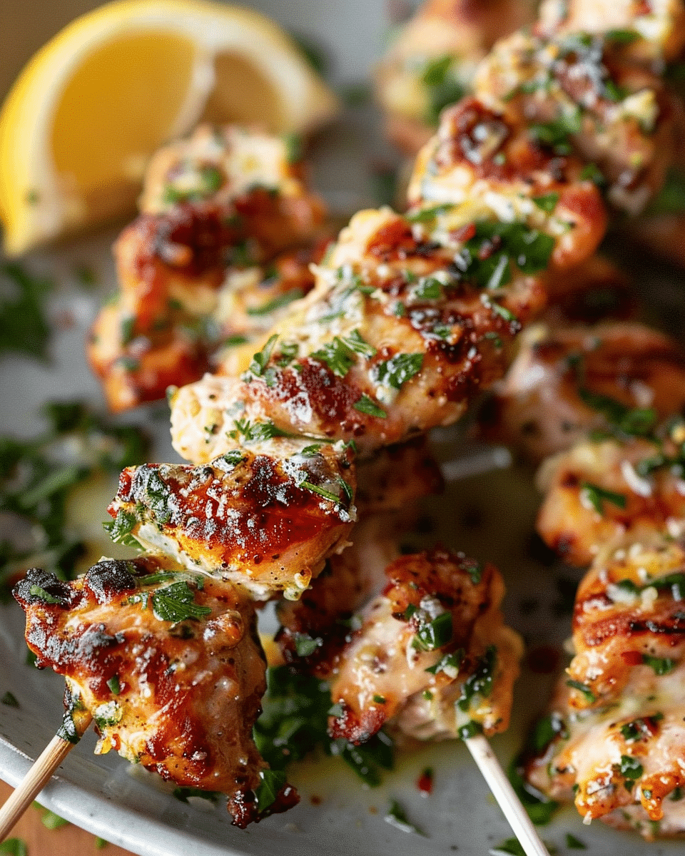 Garlic Parmesan Chicken Skewers (Air Fryer)