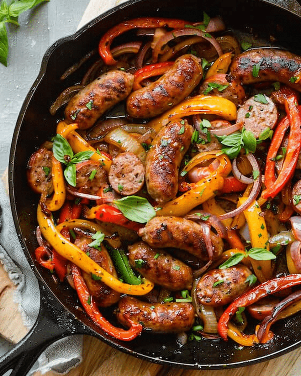 Italian Sausage, Onions, and Peppers Skillet