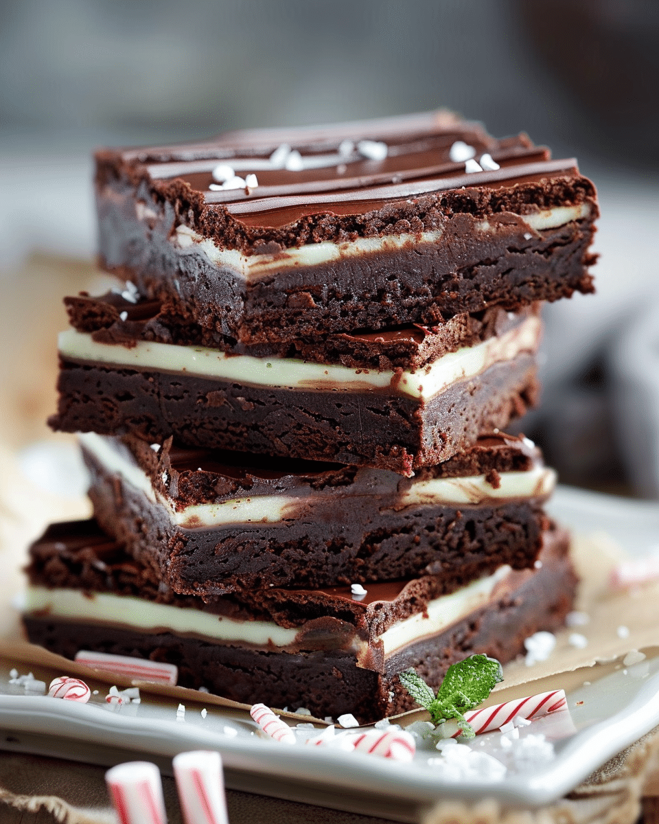 Chocolate-Mint Brownies with Ganache