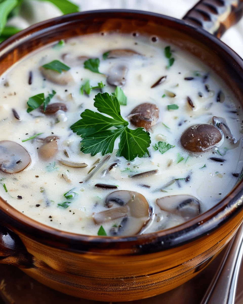 Creamy Wild Rice and Mushroom Soup