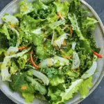 Crisp Fall Green Salad with Benne Seed Ginger Dressing
