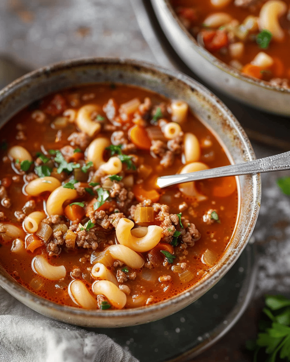 Hamburger Soup with Macaroni