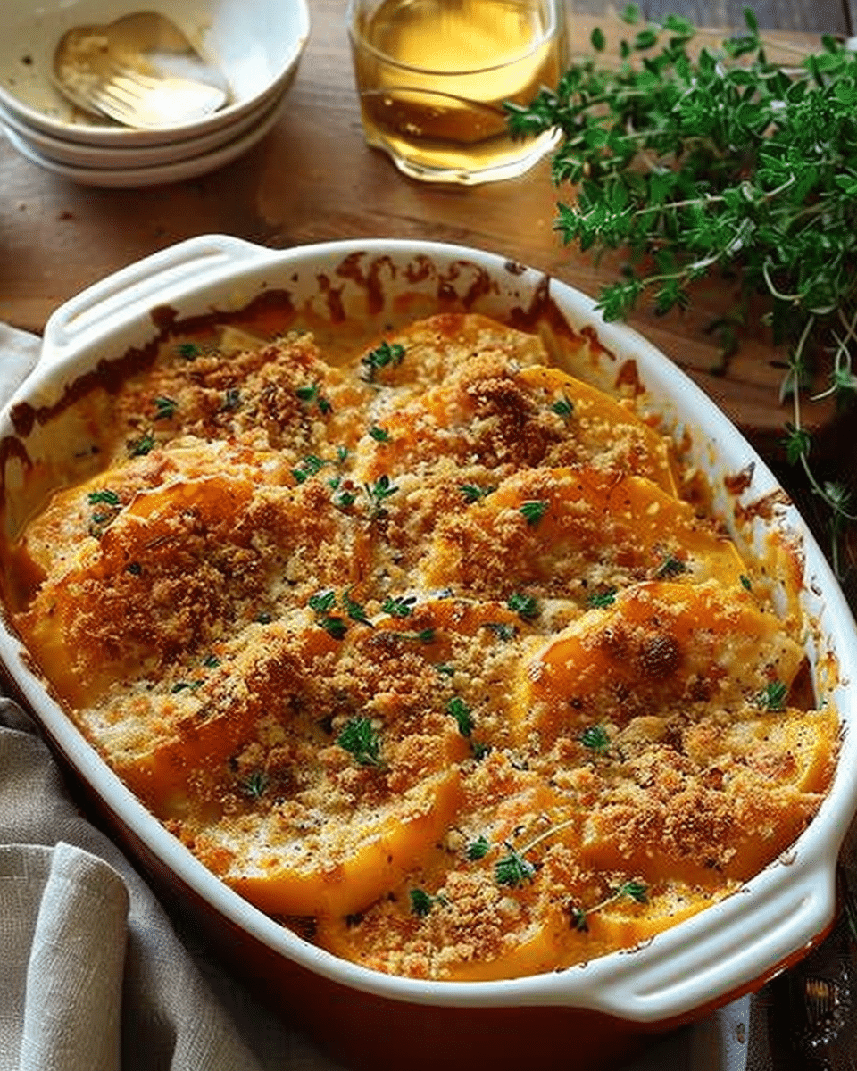 Parmesan Butternut Squash Gratin