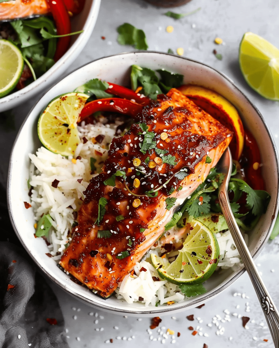 Baked Chili Lime Salmon Bowl