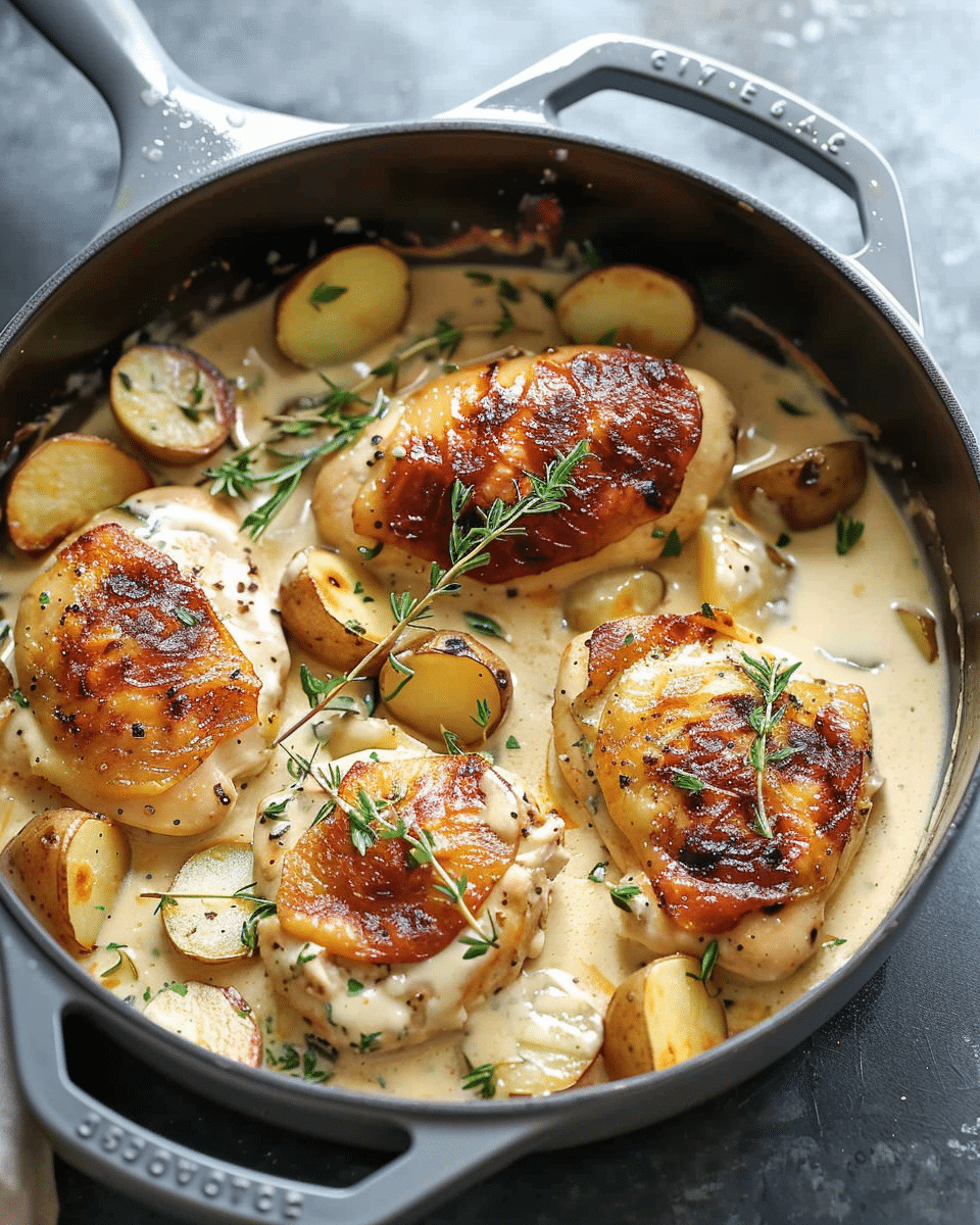 Chicken and Potatoes with Dijon Cream Sauce
