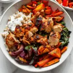 Healthy Spicy Chicken and Roasted Vegetable Bowls