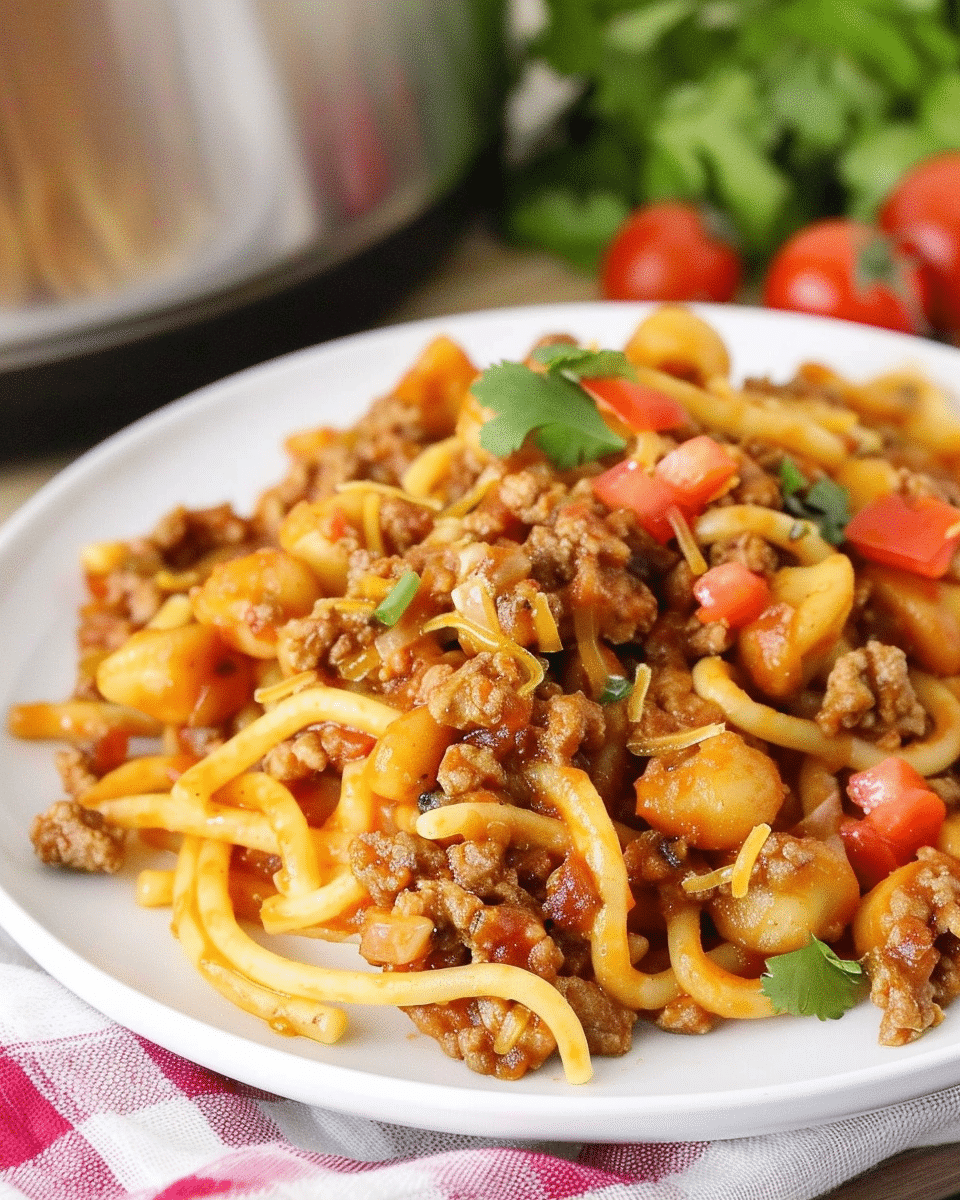 Slow Cooker Taco Pasta