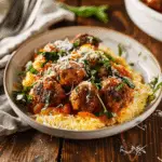 Roasted Tomato and Meatball Polenta