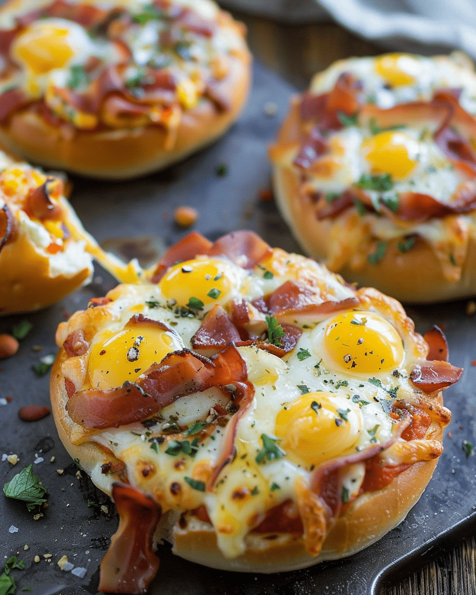 15 Minute Breakfast Pizza Bagel