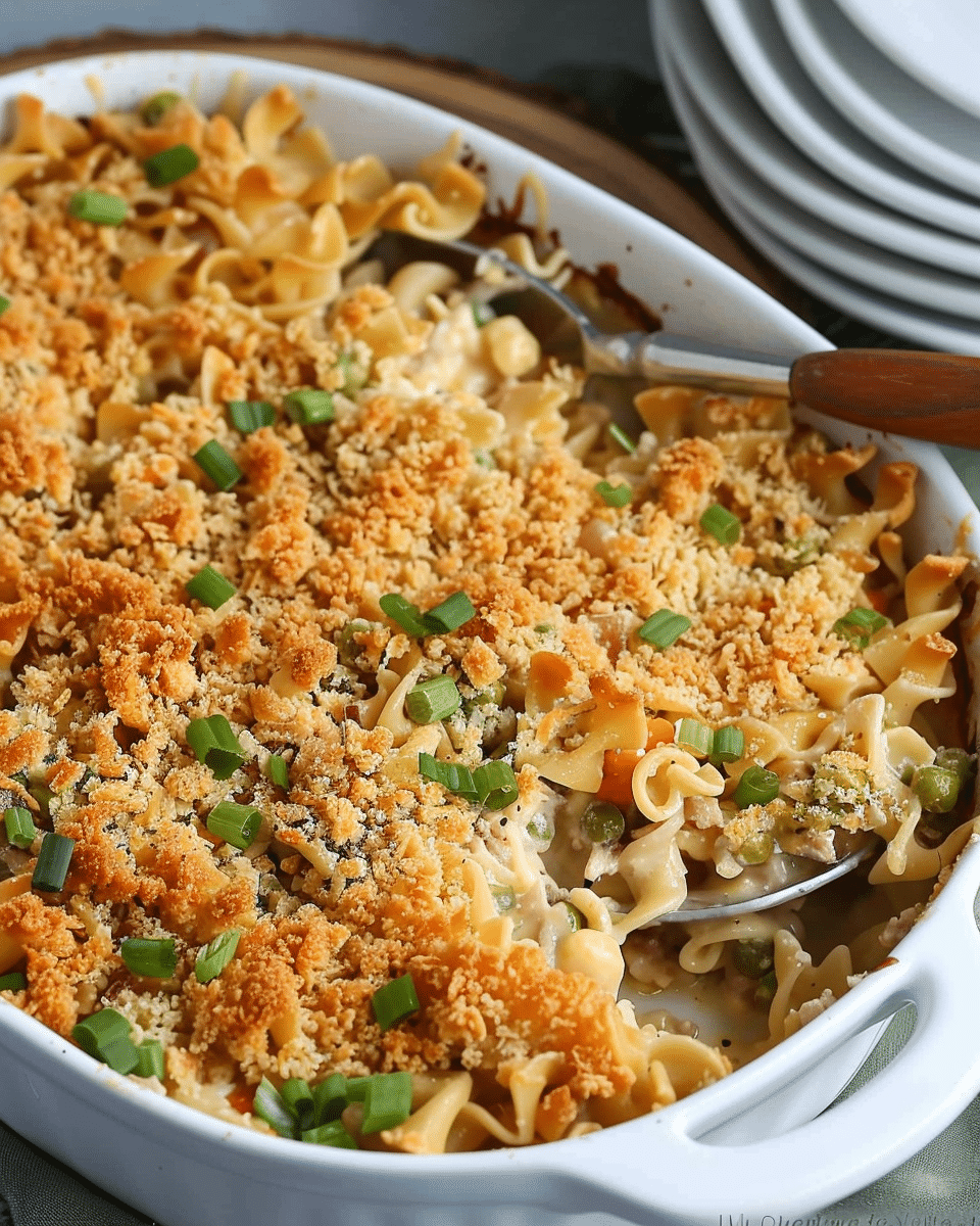 Old-Fashioned Cheesy Tuna Noodle Casserole