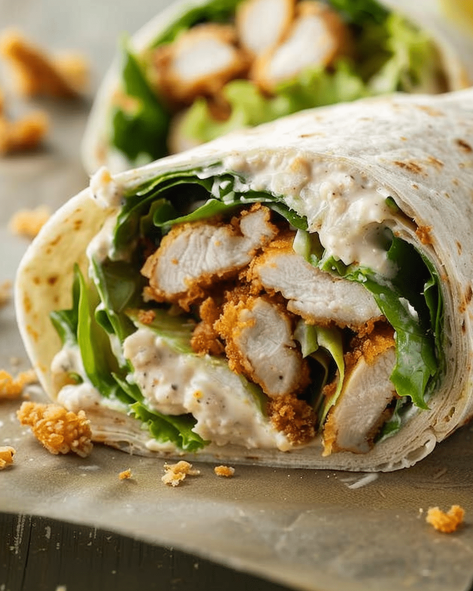 Crunchy Chicken Caesar Wraps
