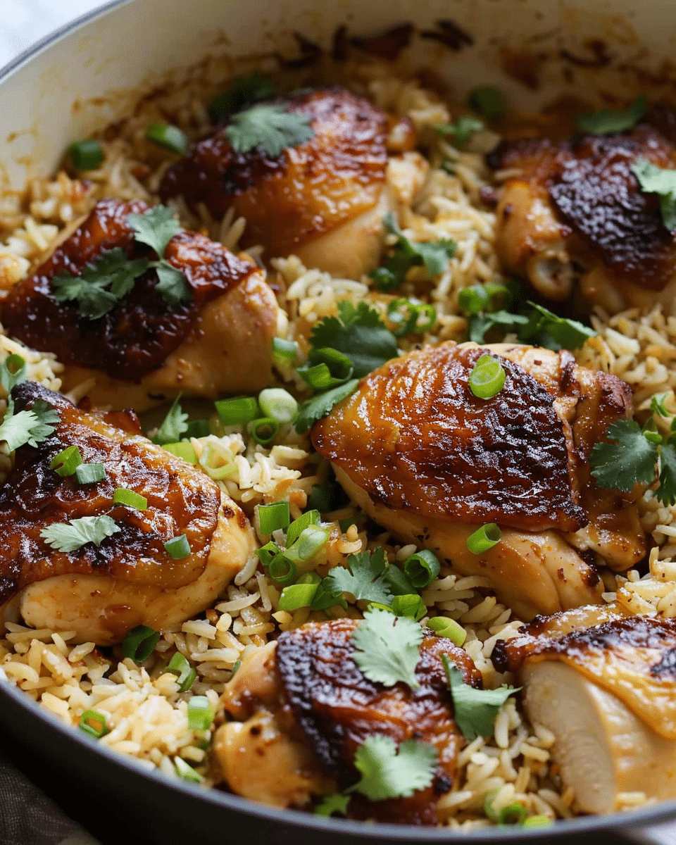 One Pot Garlic Chicken and Rice