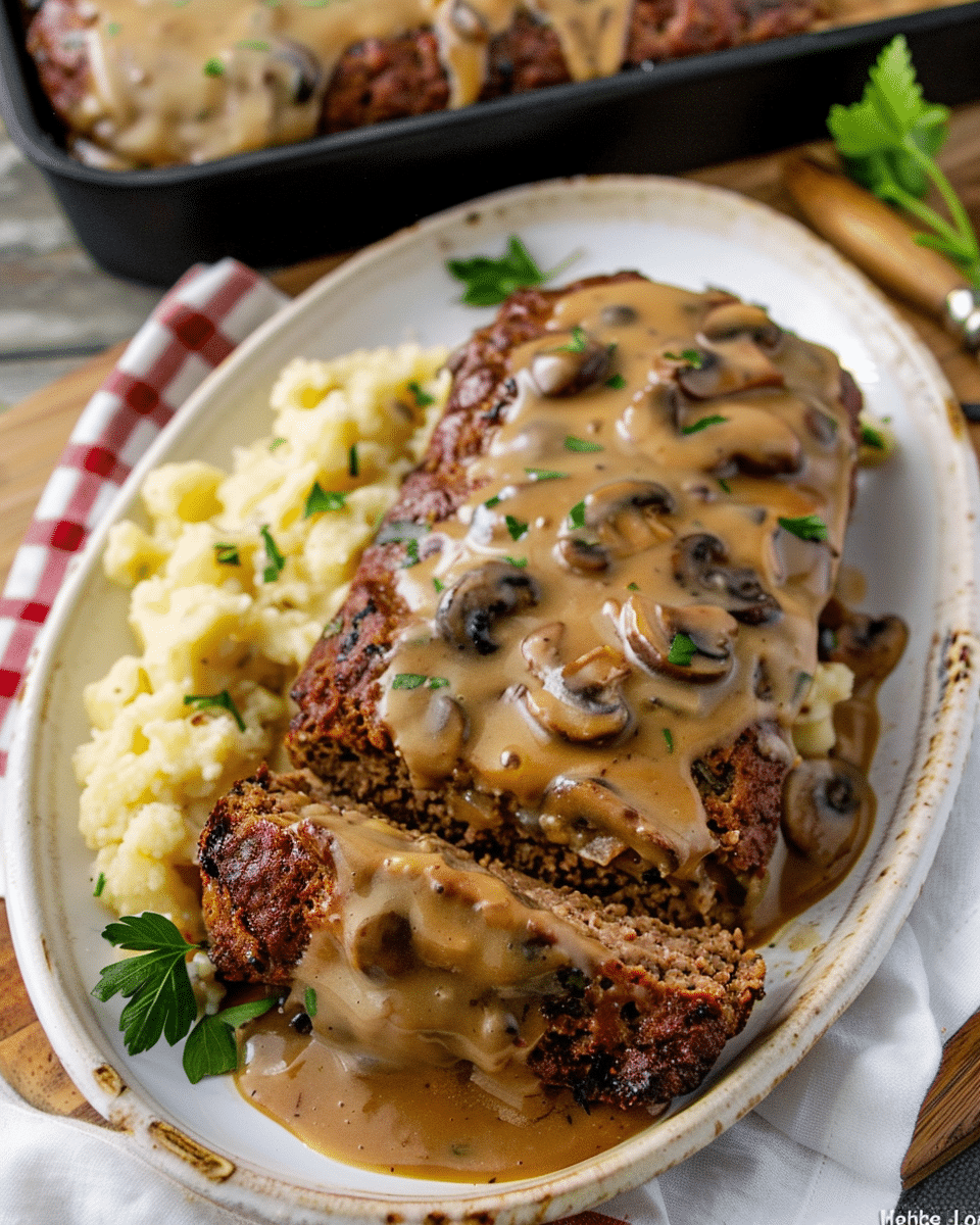 Meatloaf with Mushroom Gravy