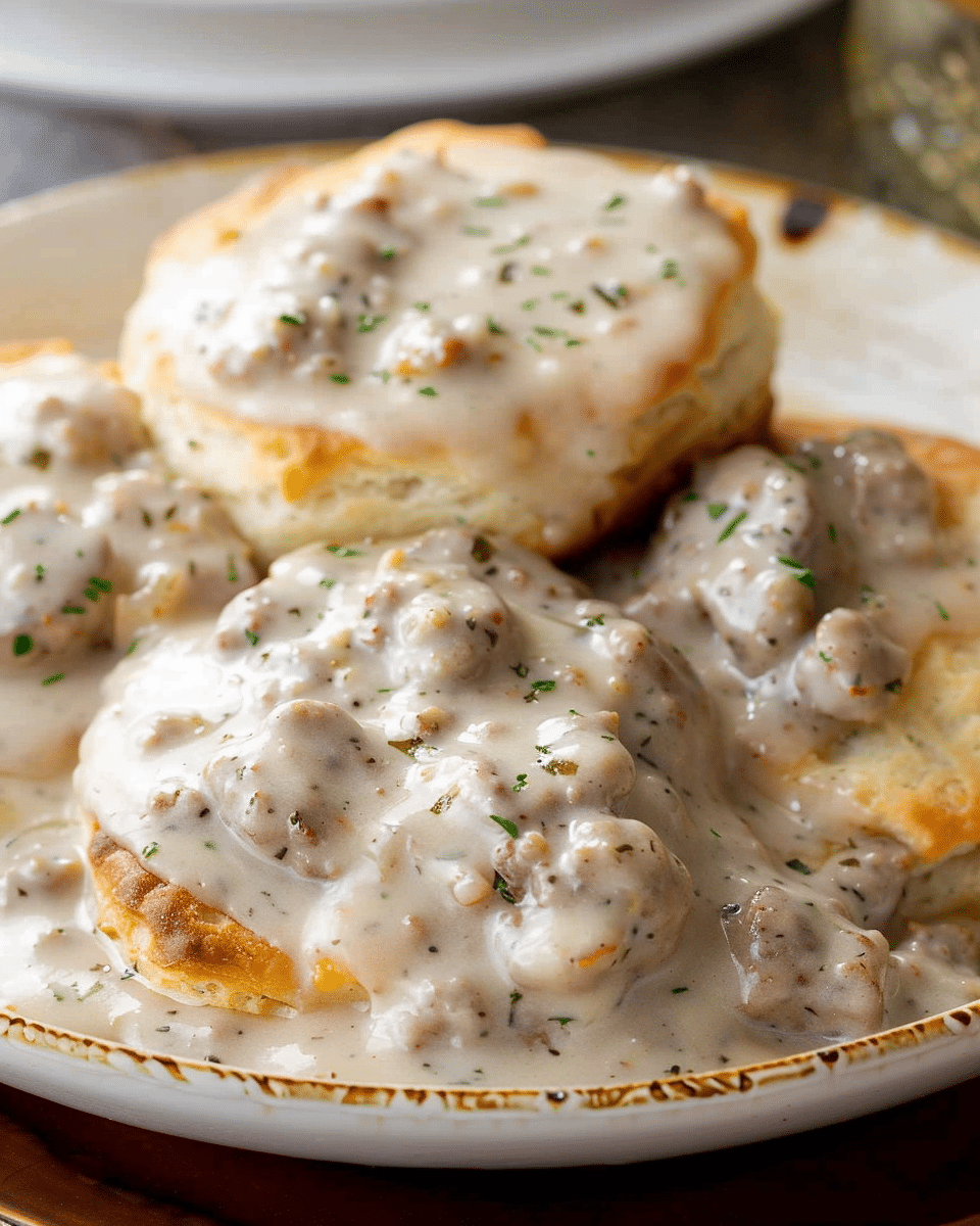 Sausage Gravy and Biscuits