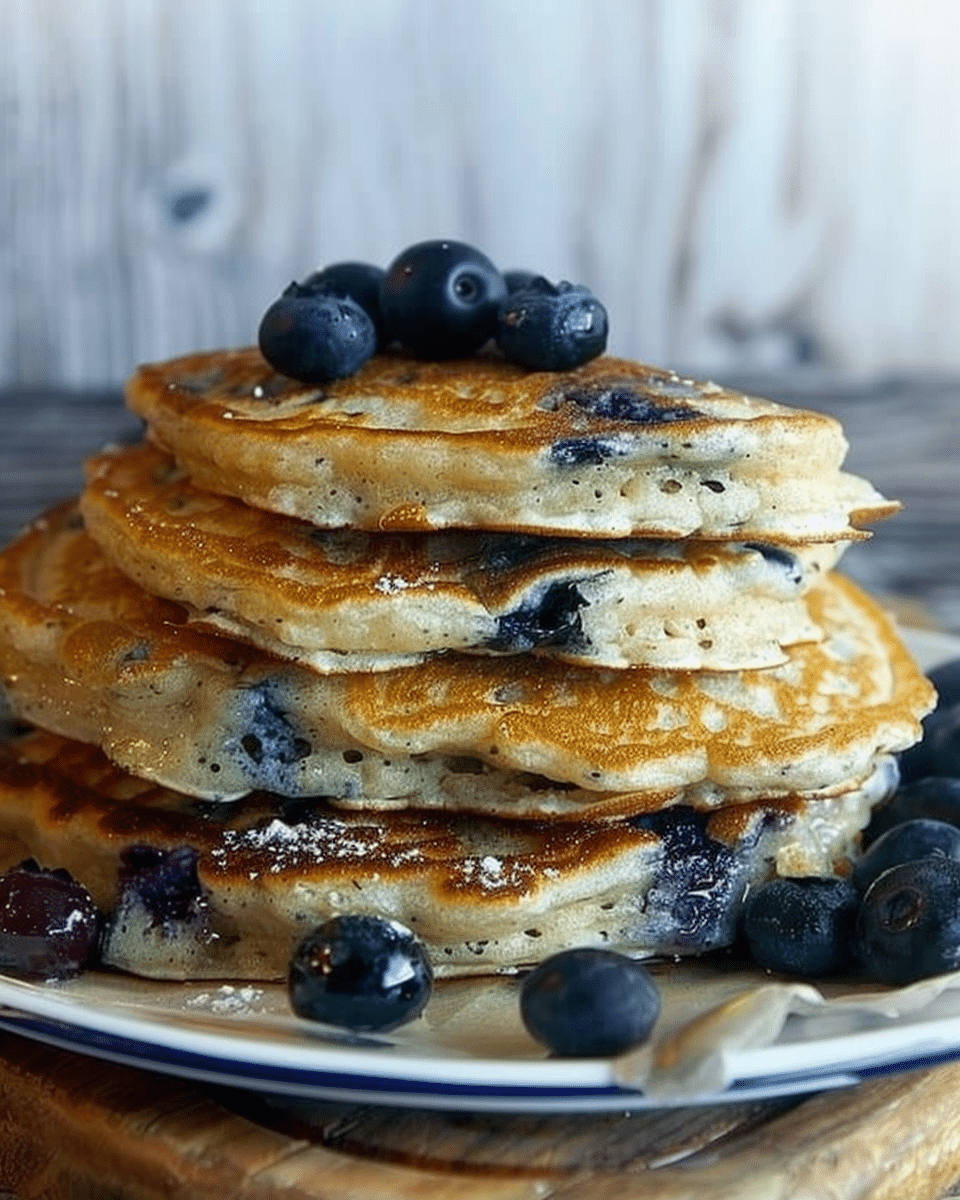 Blueberry Sourdough Pancakes