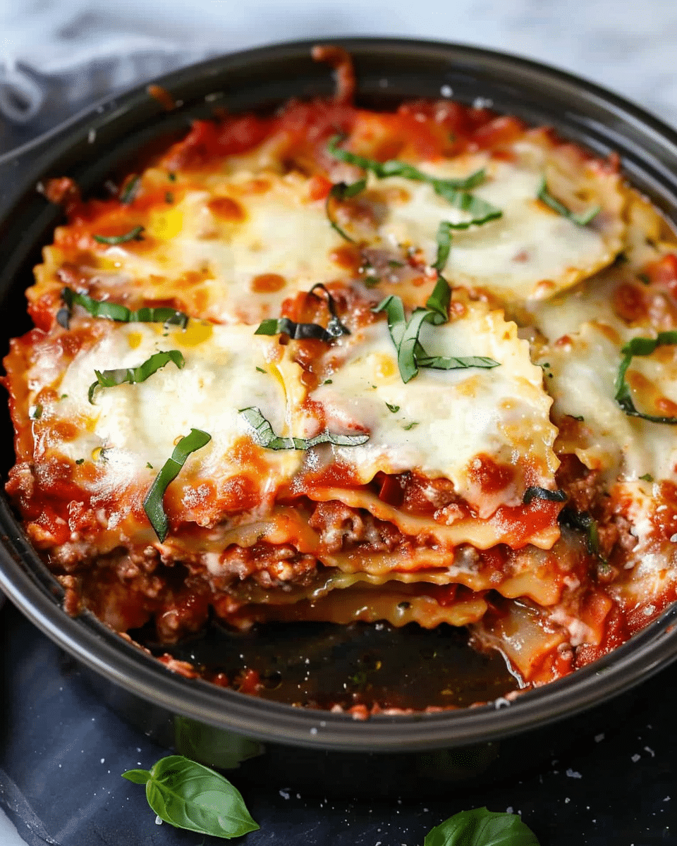 Slow Cooker Ravioli Lasagna