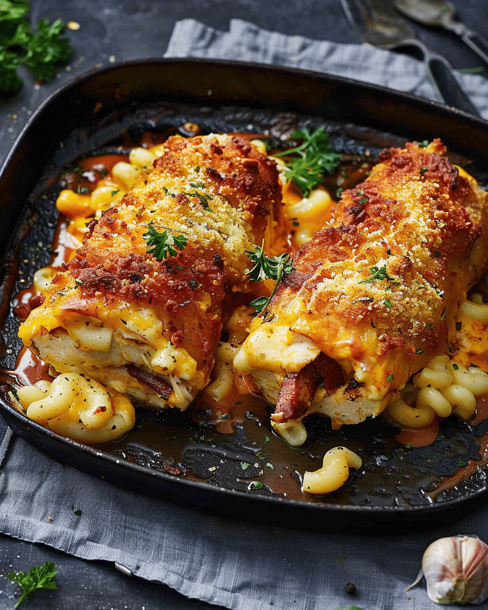Mac ‘n’ Cheese Stuffed Chicken Schnitzel Roll-Ups