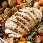 One Pan Buttered Turkey Breast and Fall Veggies