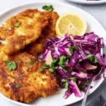 Air Fryer Schnitzel with Sweet and Sour Cabbage
