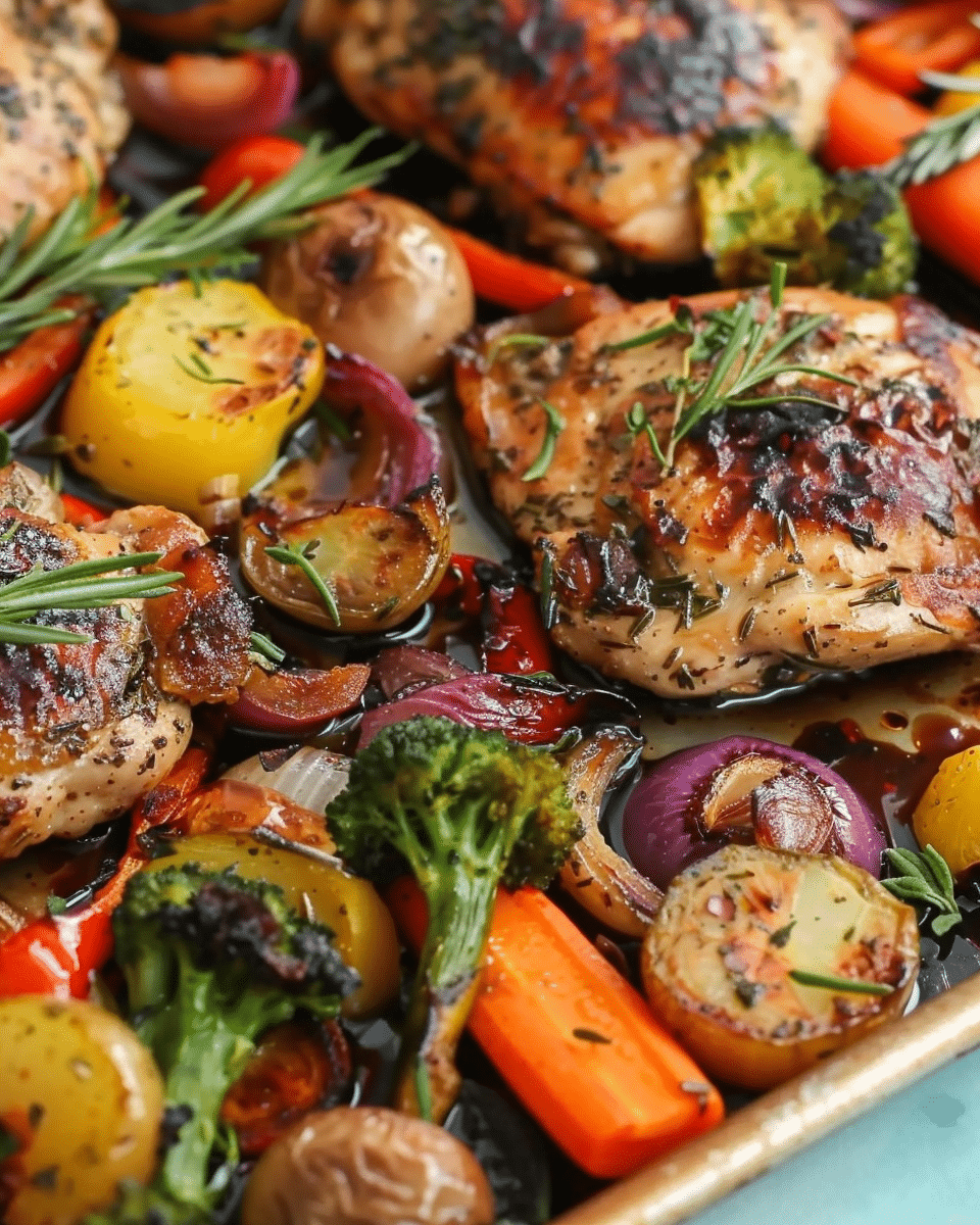Balsamic Chicken and Veggies Sheet Pan Dinner