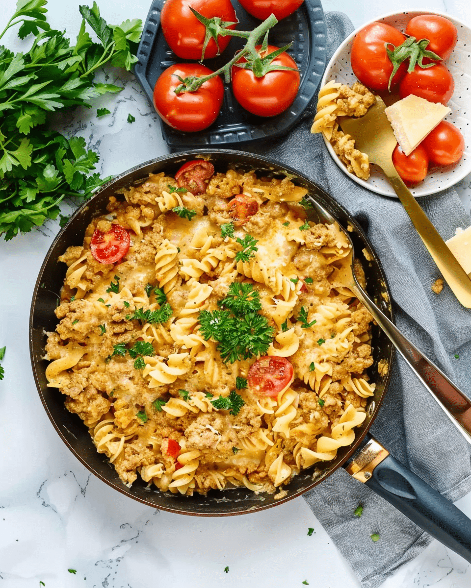 One Pan Cheeseburger Pasta