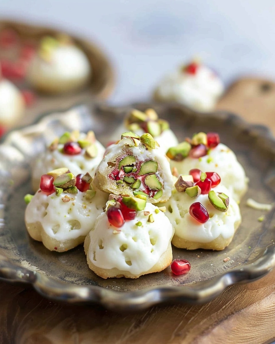 Stracciatella Bites with Pistachios and Pomegranate