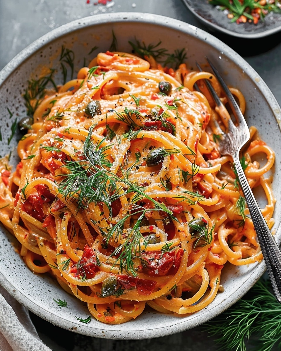 Creamy Sun-Dried Tomato Pasta With Capers And Dill
