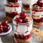 No-Bake Cherry Cheesecake Jars