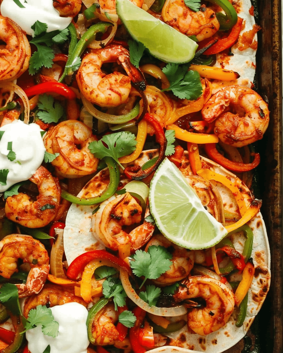 Sheet Pan Shrimp Fajitas