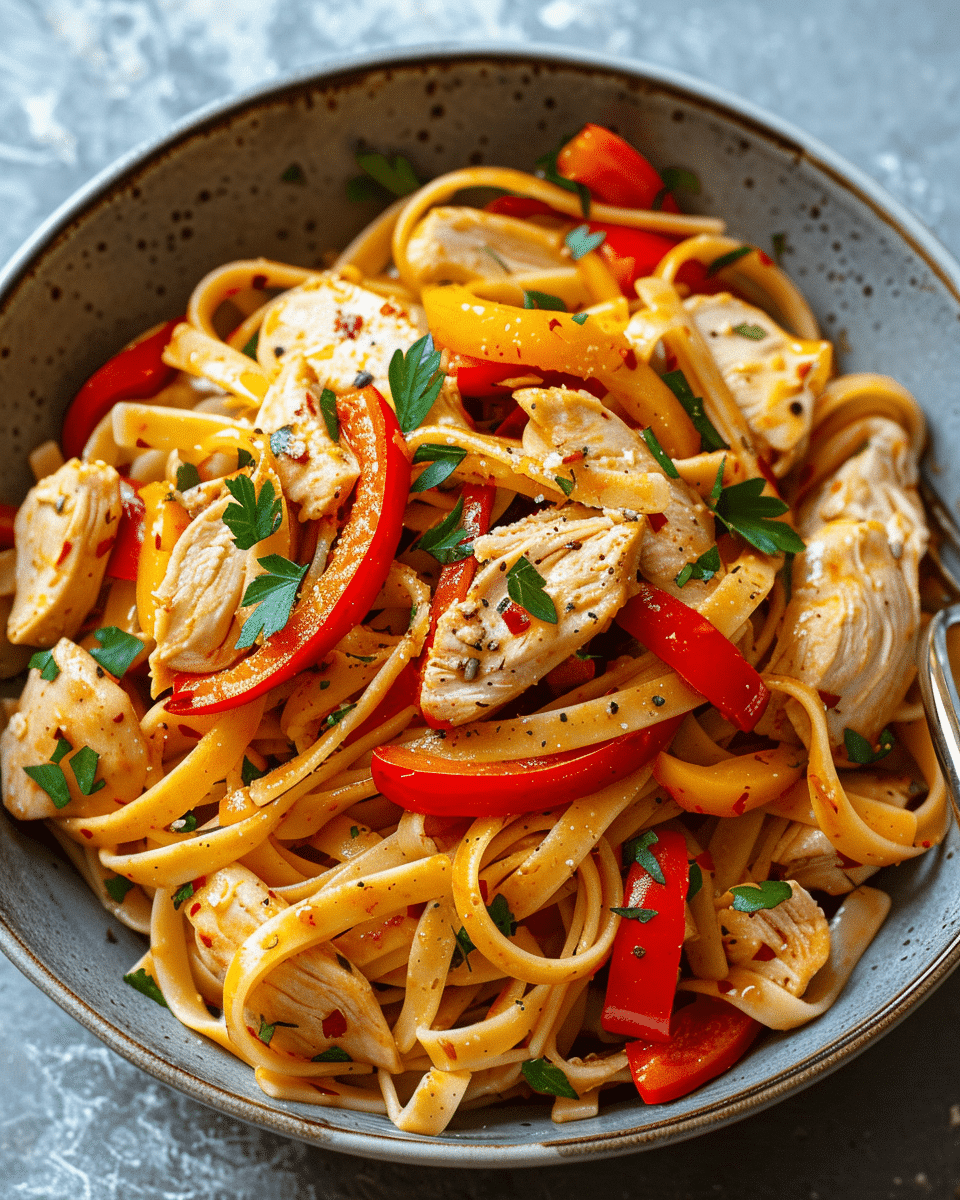 Chicken and Bell Pepper Pasta