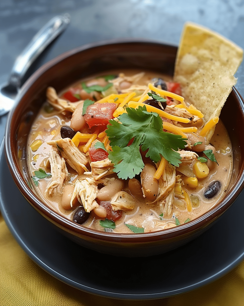 Slow Cooker Cream Cheese Chicken Chili