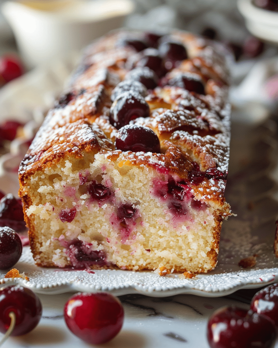 Fresh Cherry Loaf Cake