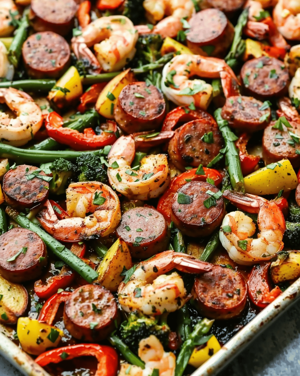 Cajun Shrimp and Sausage Vegetable Sheet Pan