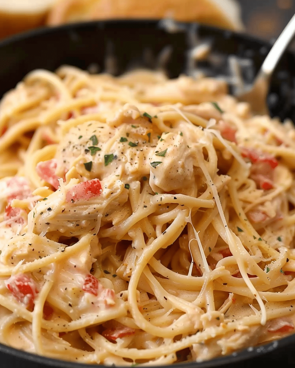 Crockpot Chicken Spaghetti