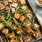 Sheet Pan Spicy Tofu + Green Beans