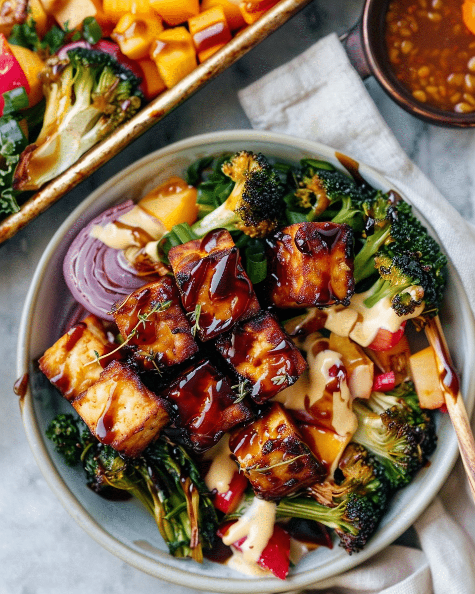 Balsamic Glazed Tempeh Sheet Pan