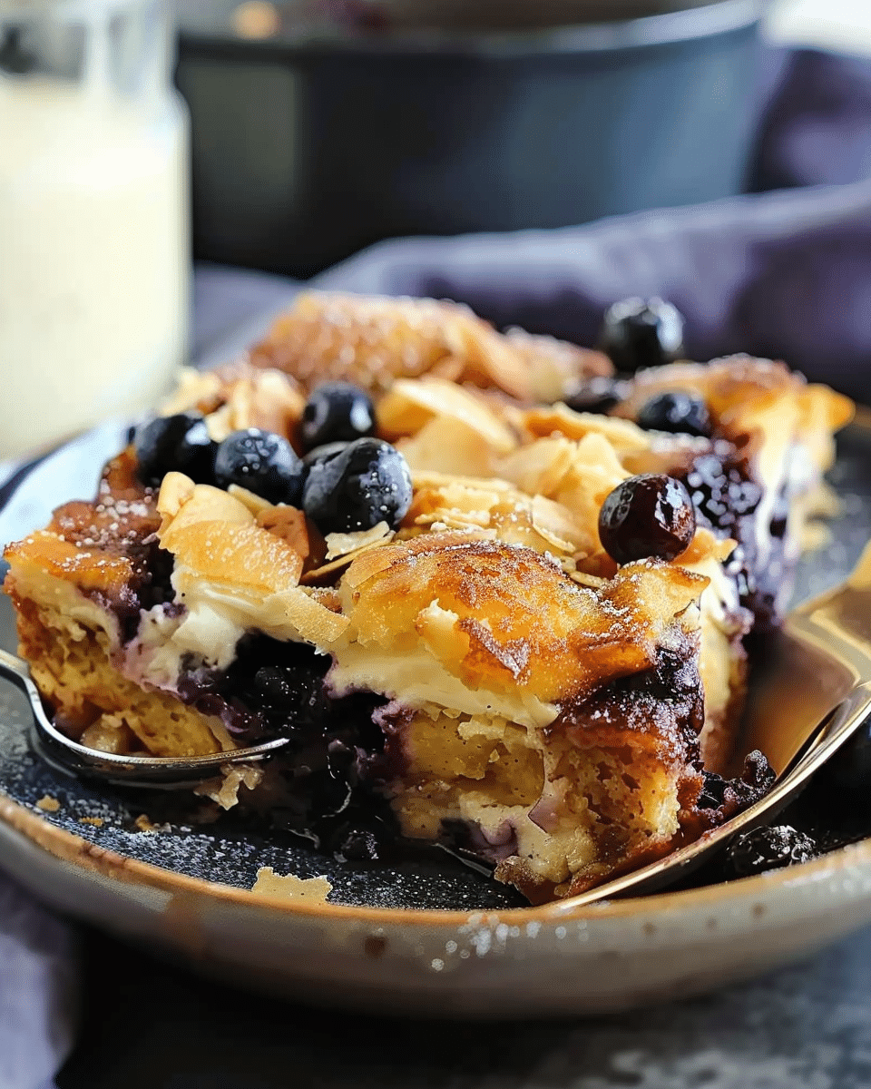 Baked Blueberry Cream Cheese French Toast