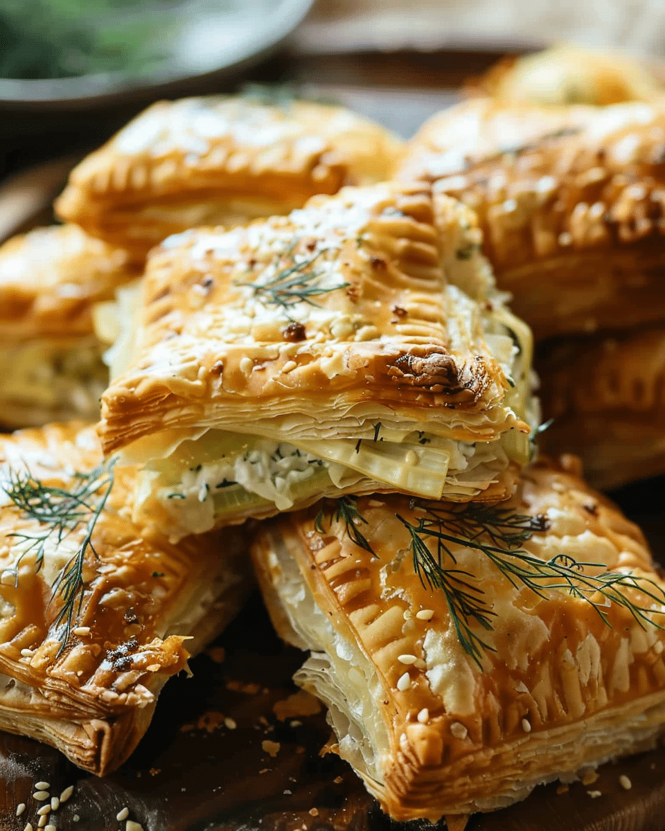 Feta Cheese Puff Pastries With Leeks And Dill